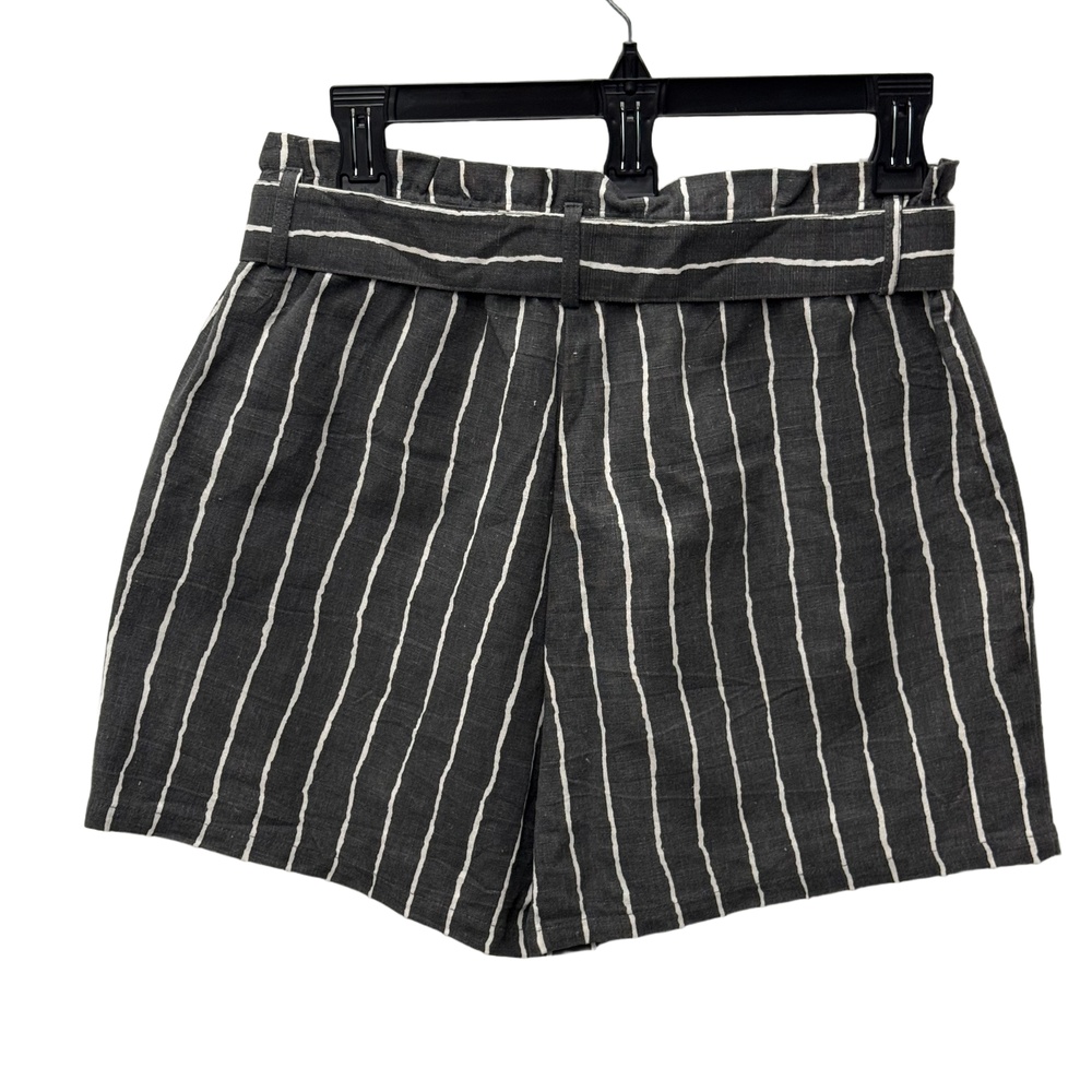 NWT Sans Souci Striped Linen Blend Paperbag Shorts Medium - Picture 2 of 7